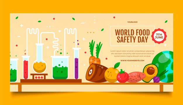 Hand drawn world food safety day banner