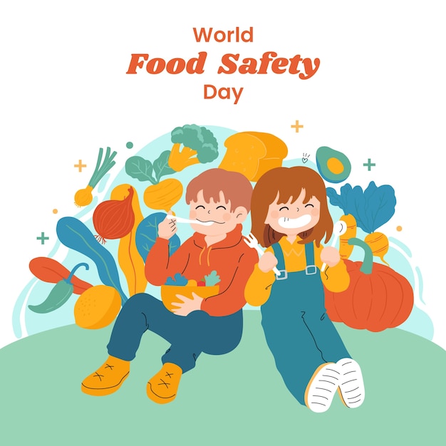 Free Vector hand drawn world food safety day illustration