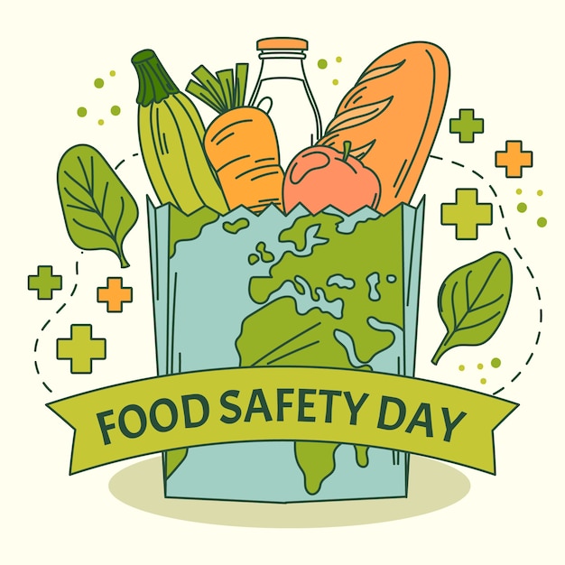 Free Vector hand drawn world food safety day illustration