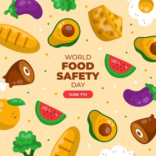 Hand drawn world food safety day illustration