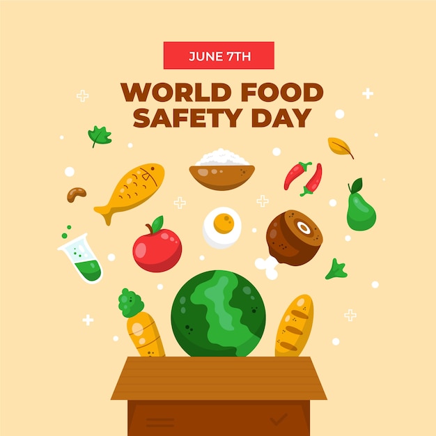 Hand drawn world food safety day illustration