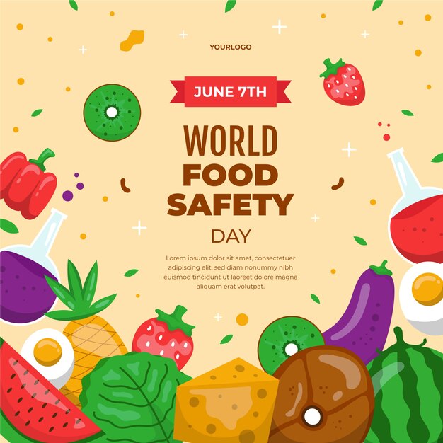 Hand drawn world food safety day illustration