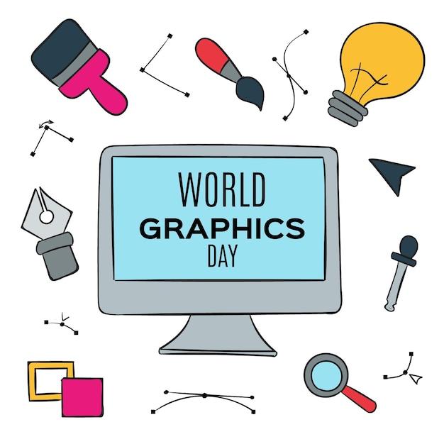 Free Vector hand drawn world graphics day illustration