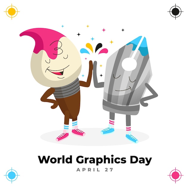 Free Vector hand drawn world graphics day illustration