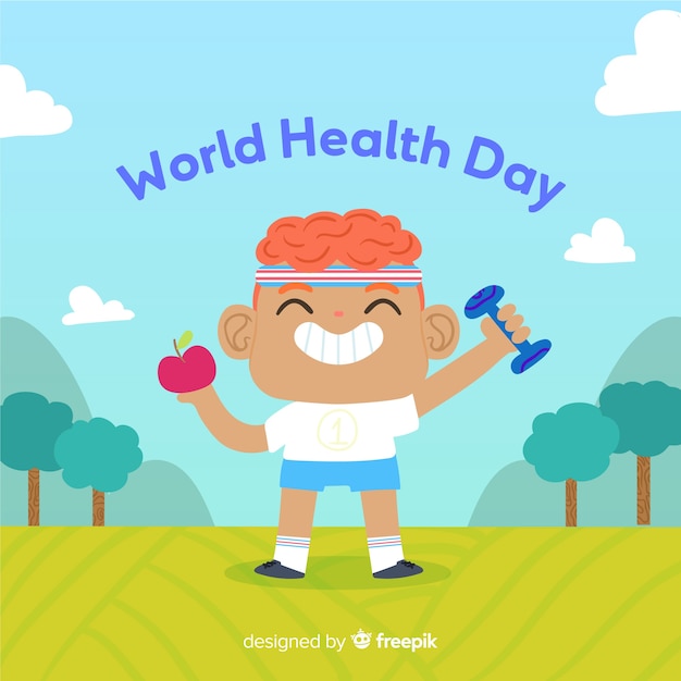 Hand drawn world health day background