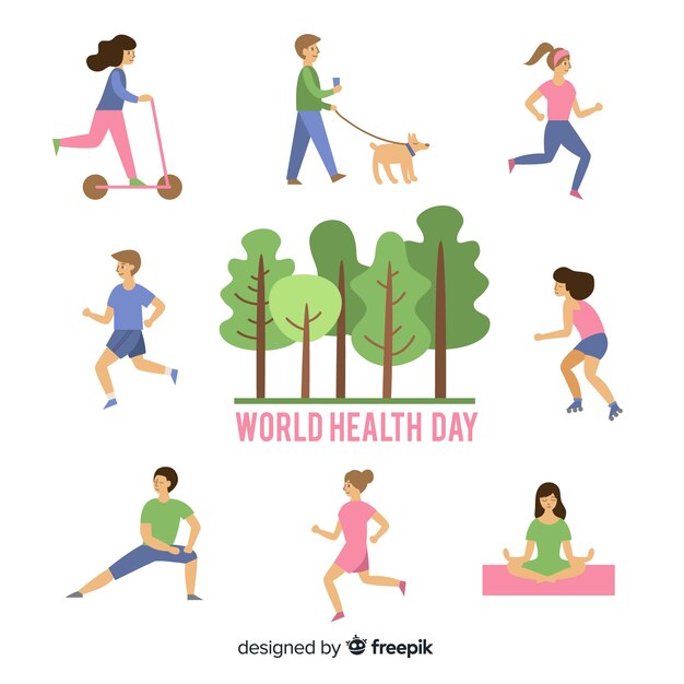 Hand drawn world health day background