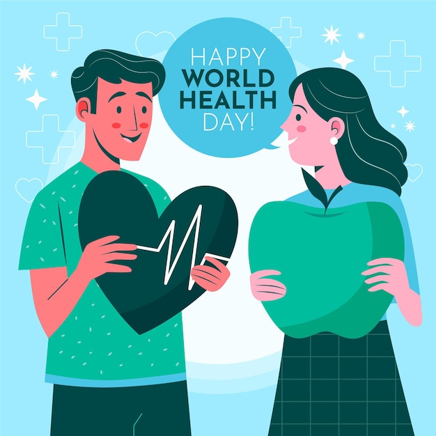 Hand drawn world health day illustration