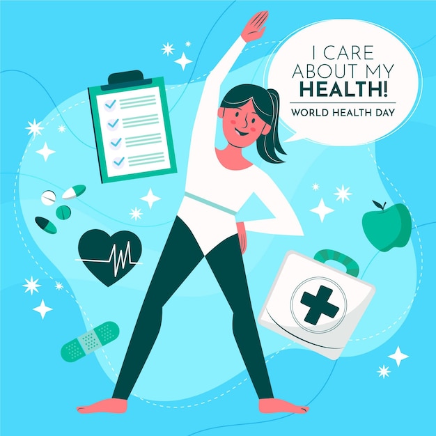 Free Vector hand drawn world health day illustration