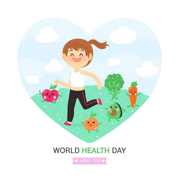 Hand drawn world health day illustration