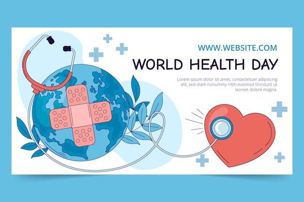 Free Vector hand drawn world health day social media post template