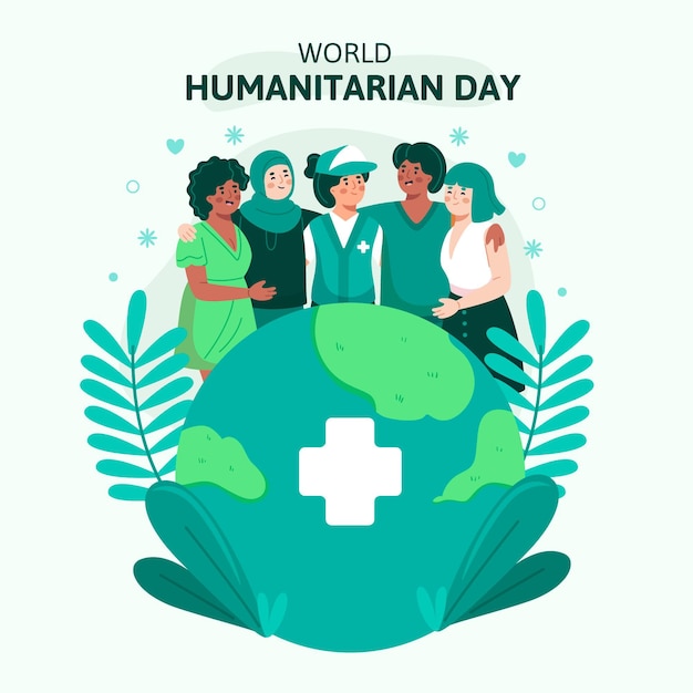 Free Vector hand drawn world humanitarian day illustration