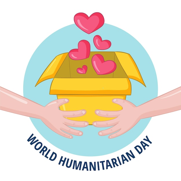 Hand drawn world humanitarian day illustration