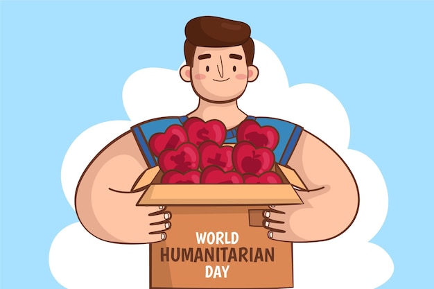 Hand drawn world humanitarian day illustration