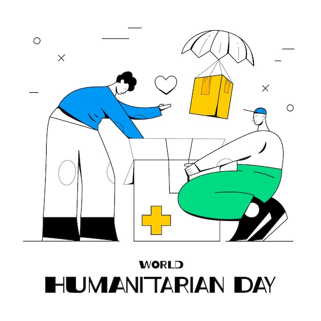 Hand drawn world humanitarian day illustration