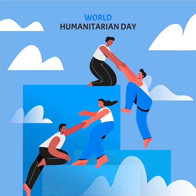 Free Vector hand drawn world humanitarian day illustration