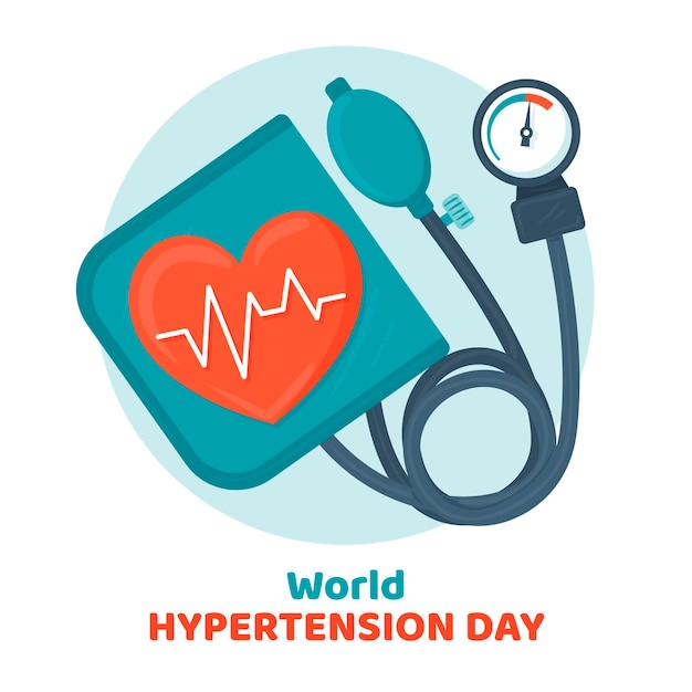 Hand drawn world hypertension day illustration