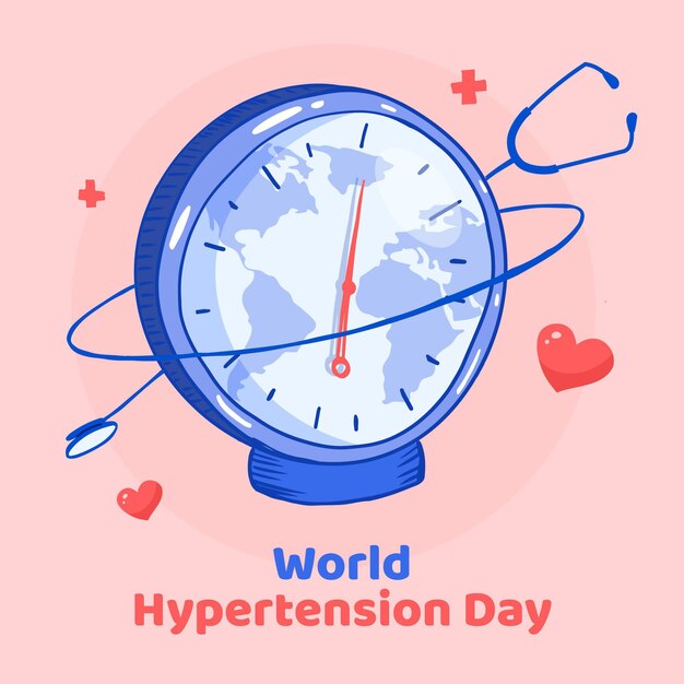 Hand drawn world hypertension day illustration