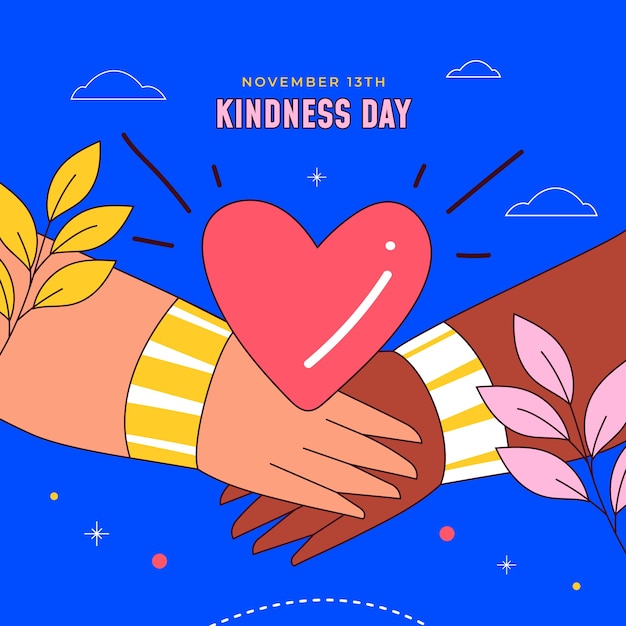 Free Vector hand drawn world kindness day illustration