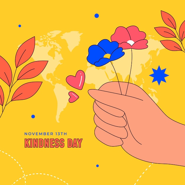 Free Vector hand drawn world kindness day illustration