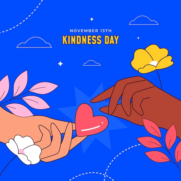 Free Vector hand drawn world kindness day illustration