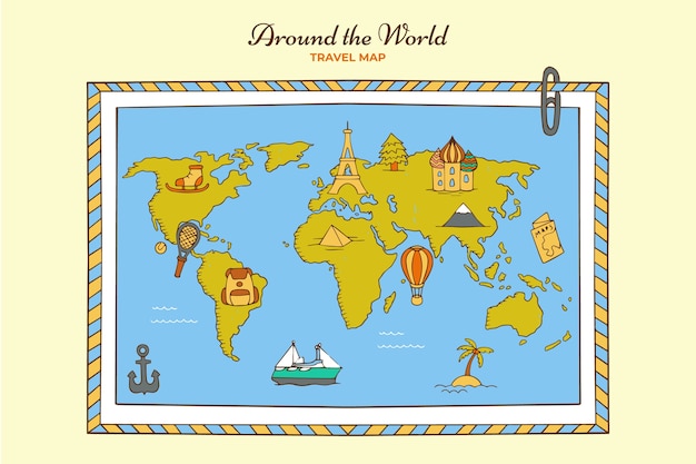 Free vector hand drawn world map illustration