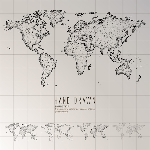 Free vector hand drawn world map