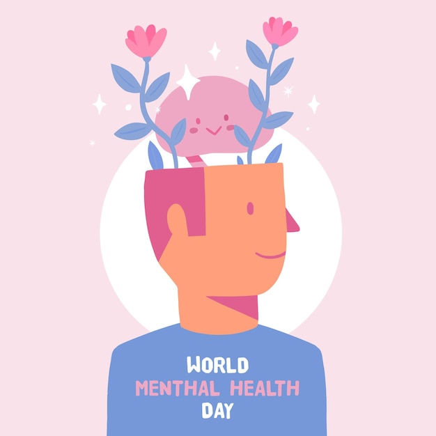 Free vector hand drawn world mental health day concept