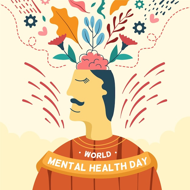 Free Vector hand drawn world mental health day