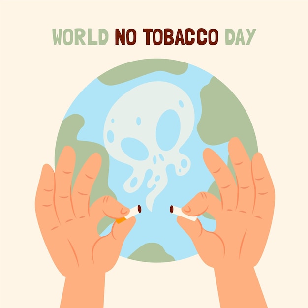 Free Vector hand drawn world no tobacco day illustration