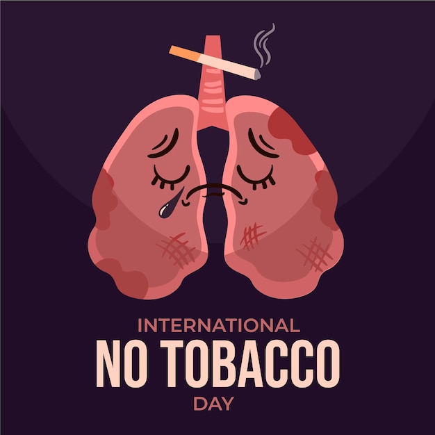 Hand drawn world no tobacco day illustration