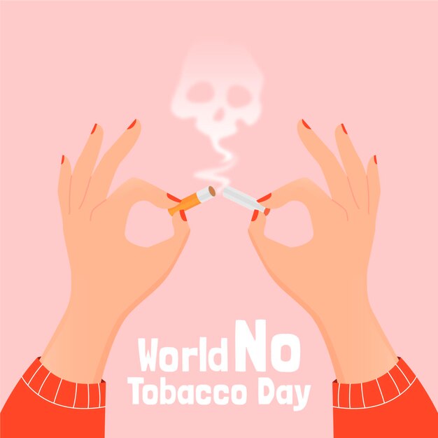 Free Vector hand drawn world no tobacco day illustration