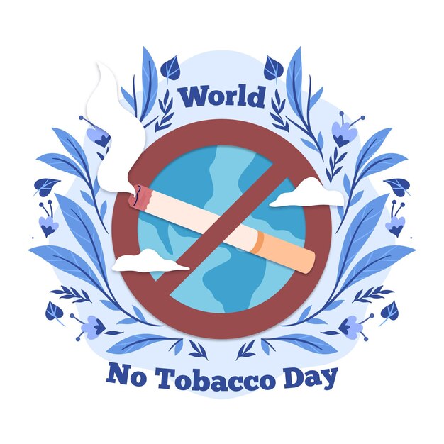 Hand drawn world no tobacco day illustration