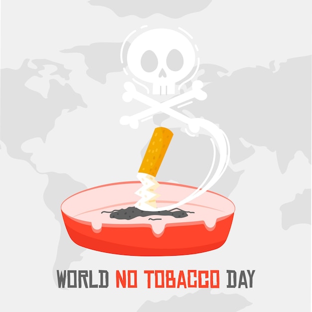 Hand drawn world no tobacco day illustration