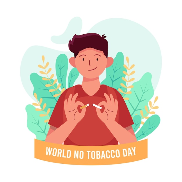 Hand drawn world no tobacco day illustration