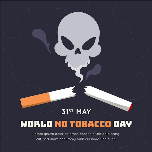 Hand drawn world no tobacco day illustration