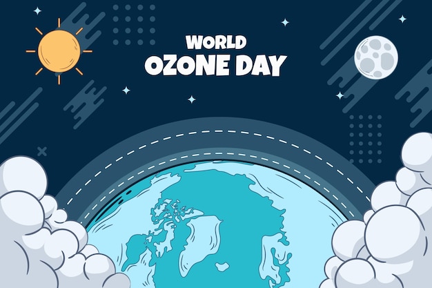 Free vector hand drawn world ozone day background