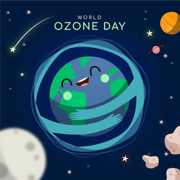 Free Vector hand drawn world ozone day illustration