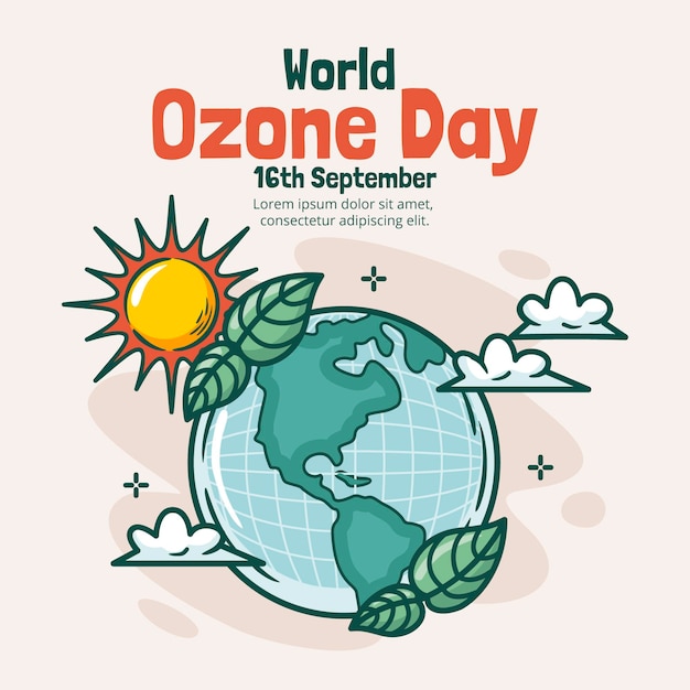 Free Vector hand drawn world ozone day illustration