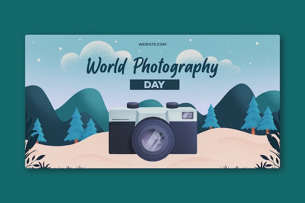 Free Vector hand drawn world photography day social media post template