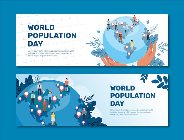 Hand drawn world population day banner