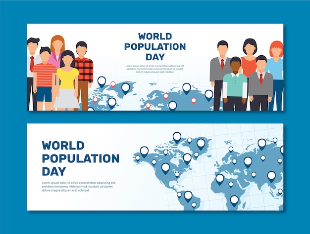 Hand drawn world population day banner