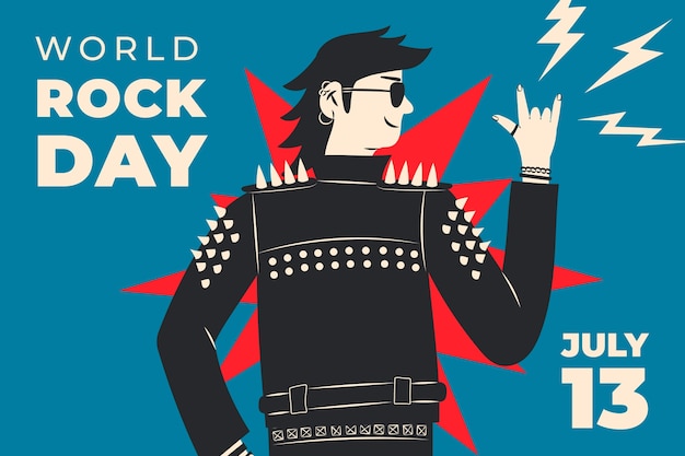 Hand drawn world rock day background