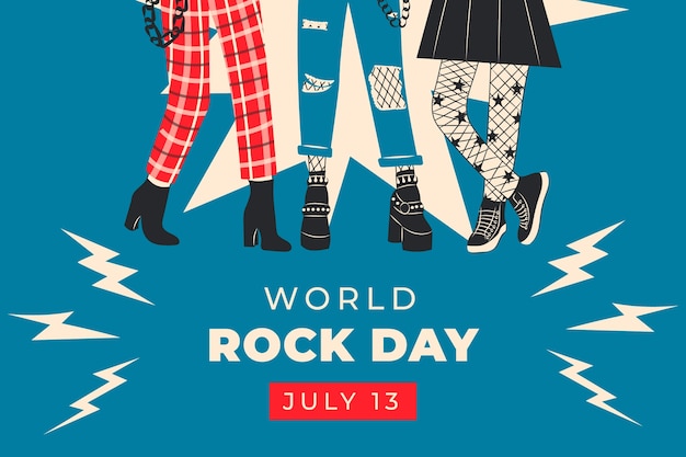 Hand drawn world rock day background