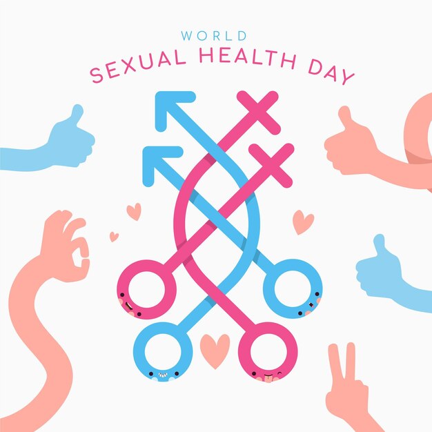 Hand drawn world sexual health day illustration