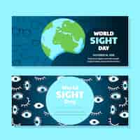 Free vector hand drawn world sight day horizontal banners set