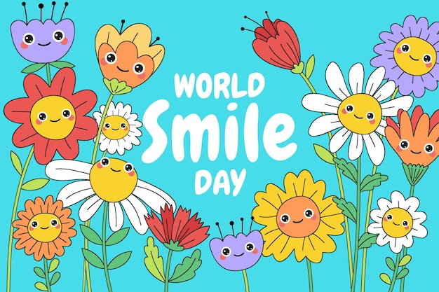 Free vector hand drawn world smile day background