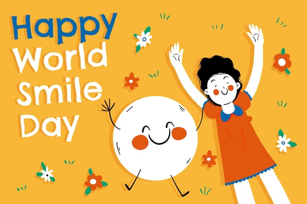 Hand drawn world smile day background