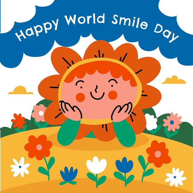 Hand drawn world smile day illustration