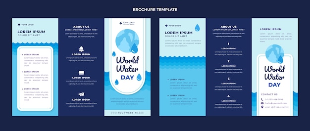 Hand drawn world water day brochure template