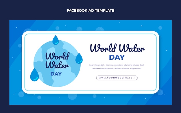 Hand drawn world water day social media promo template